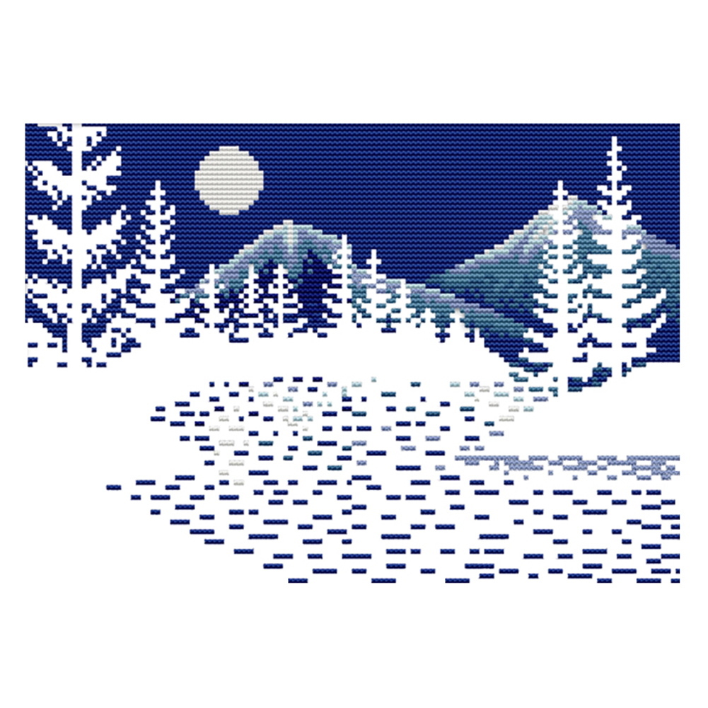 

Night - 14CT Stamped Cross Stitch - 32*22CM, 501 Original