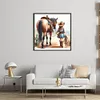 Girl With Horse-11CT Stamped Cross Stitch 40*40cm/15.75*15.75in tapestrymarket