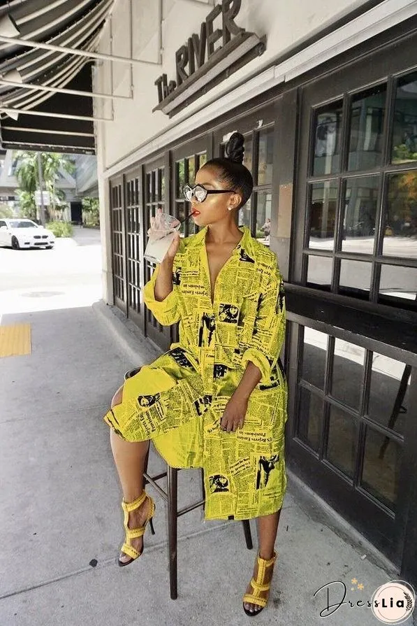 long sleeve plus size cotton letter print for women casual loose spring autumn shirt dress