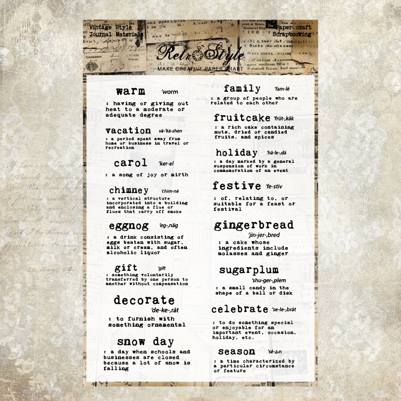 Journalsay Vintage English Text Transparent Material Decor Silicone Stamp 