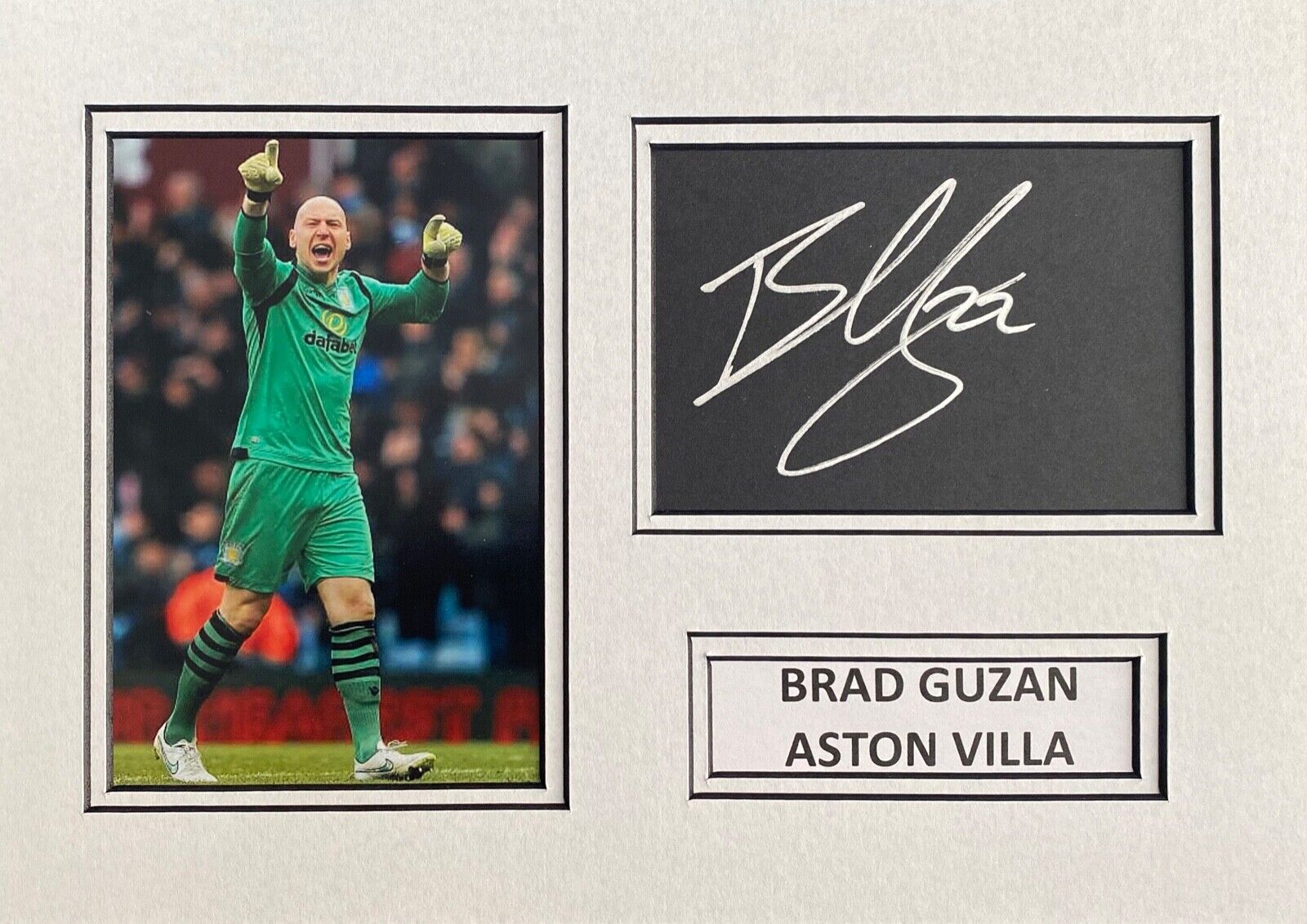 BRAD GUZAN SIGNED A4 Photo Poster painting MOUNT DISPLAY FOOTBALL AUTOGRAPH ASTON VILLA