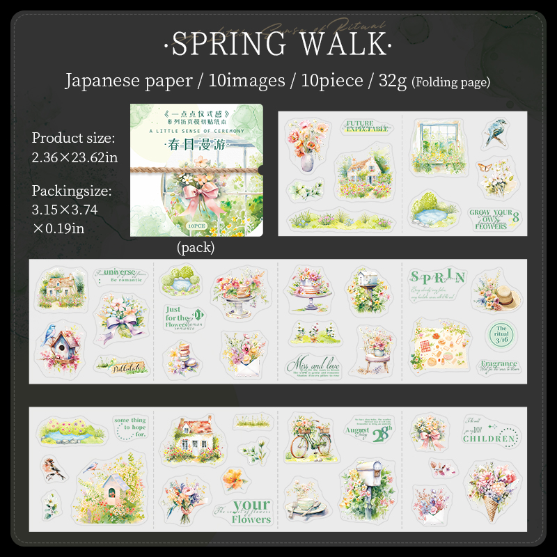 Sticker Book - A Little Sence of Ritual Series Vintage Flower Character Landscape 