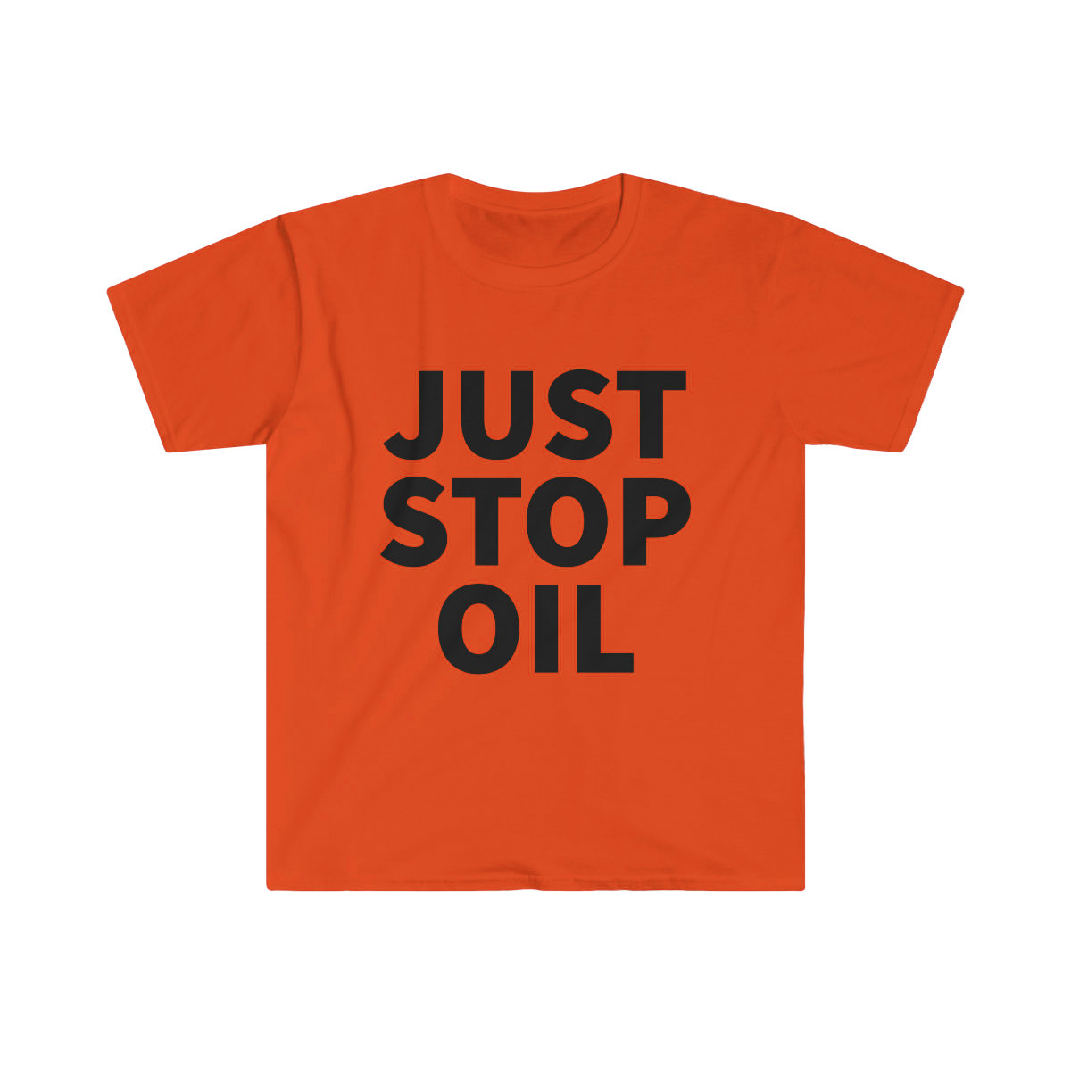 Just Stop Oil Print Cotton Short Sleeve T-Shirt