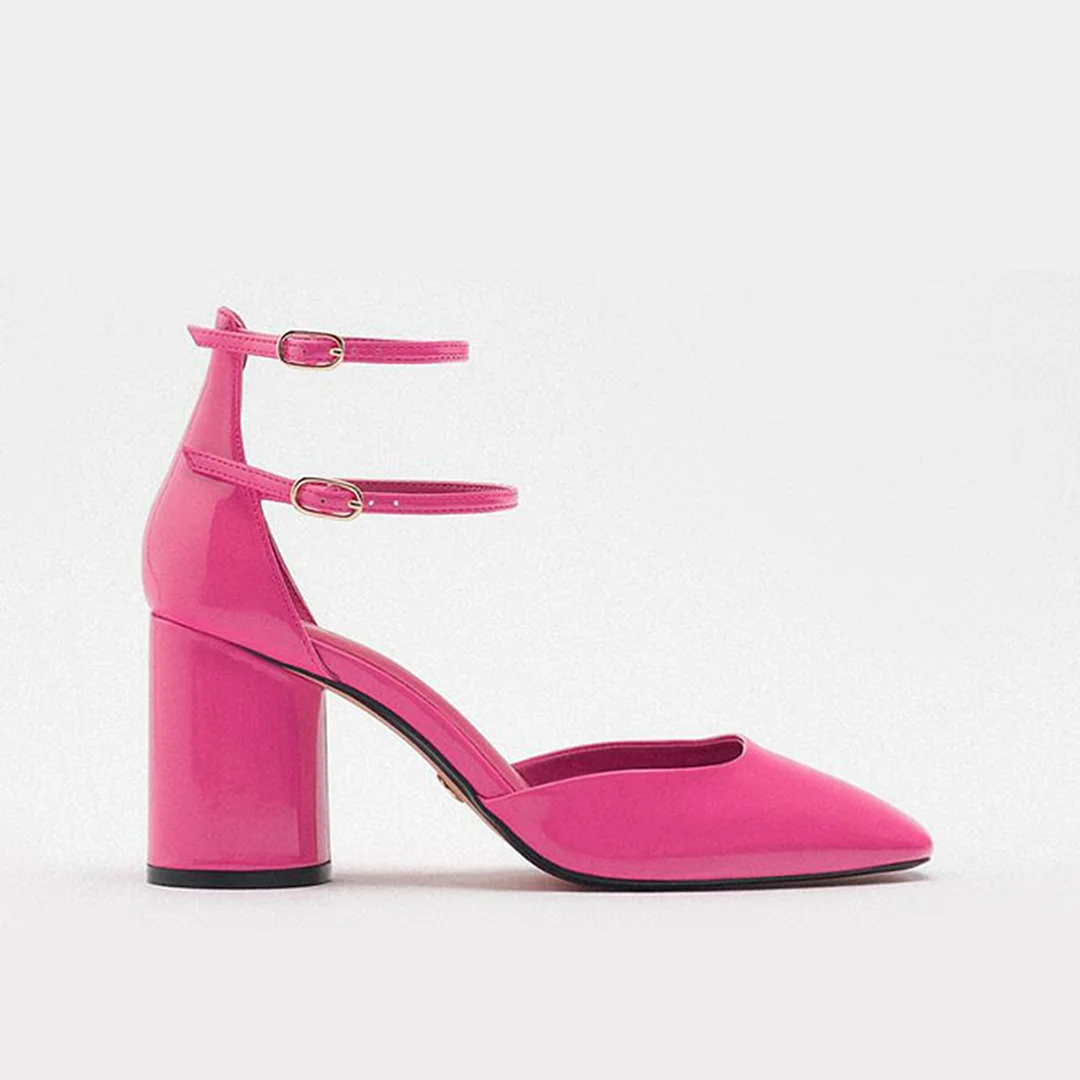 Platform Chunky Heeled Ankle Strap Heeled Mary Janes