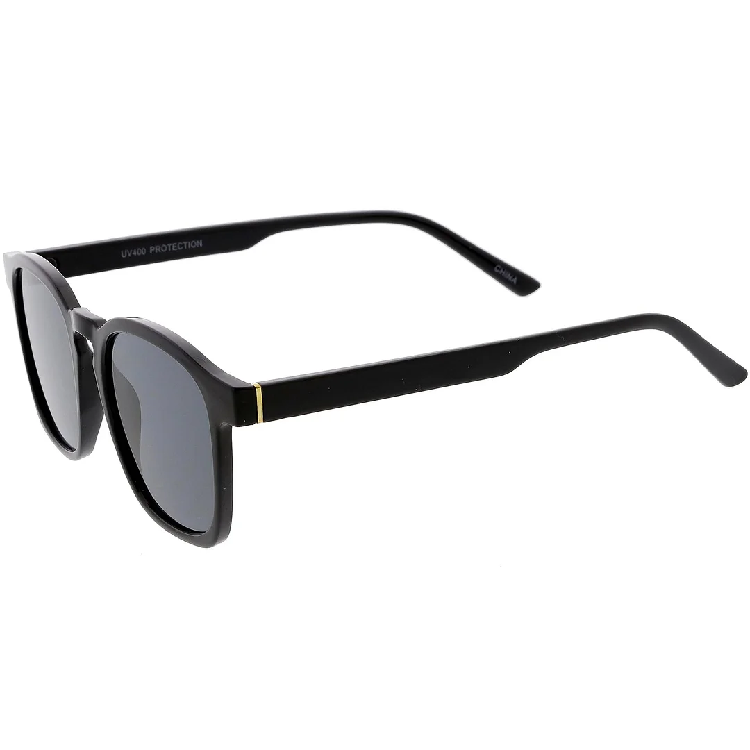 Classic Horn Rimmed Square glasses Neutral Colored Flat Lens 49mm