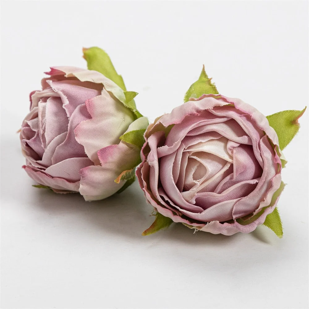 Nanairo 10pcs 3.5cm Artificial Silk Rose Flower Head Home Wedding Party Decora Christmas Craft Accessories Fake Flowers