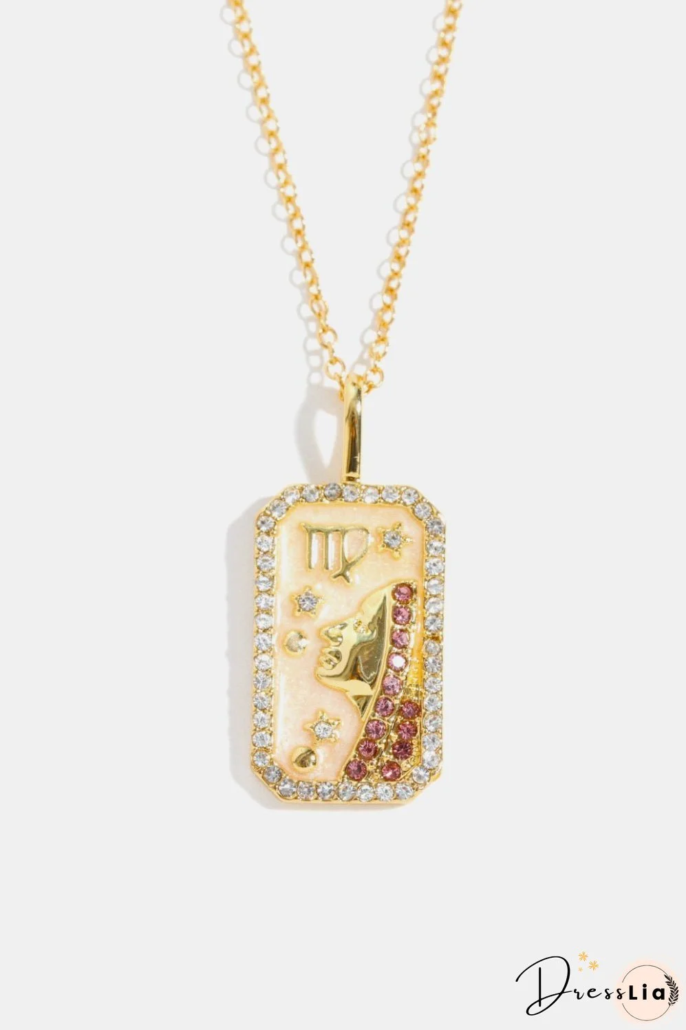 Rhinestone Constellation Pendant Copper Necklace