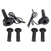 3Pin Electric Bike Throttle Handlebar with Grips Cover Ebike Throttle Grip Cable Kit 12V-72V Electric Bike Throttle Grip for Lectric XP4 Macfox X1 HappyRun Freego