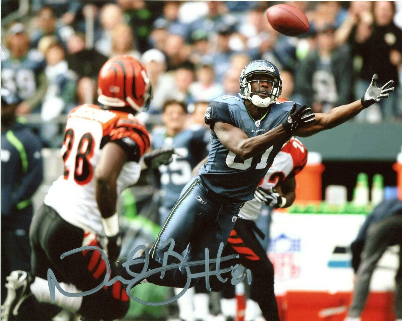 Nate Burleson Seattle Seahawks Autographed Signed 8x10 Photo Poster painting CFS CBS Silver Ink