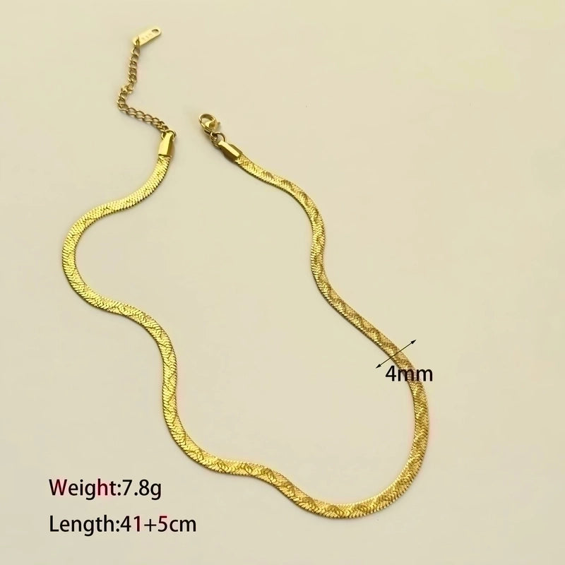 304 Stainless Steel 18K Gold Plated Classic Style Streetwear Plating Solid Color Necklace