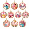 10pcs/set DIY Diamond Special Shape Pearl Art Hanging Wooden Christmas Tree Ornament Kit