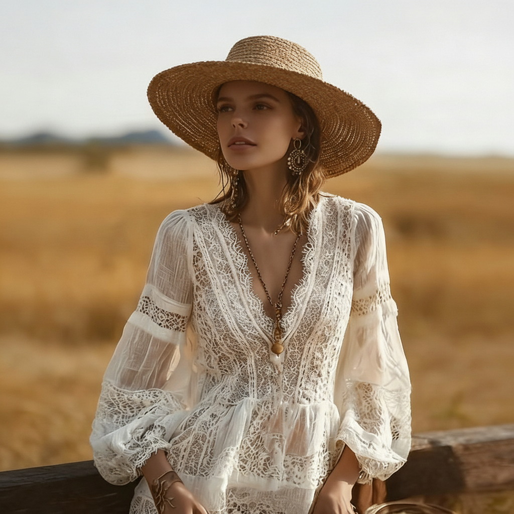 Linen Bohemian Embroidered Top Women's Loose Long Sleeve Peasant Blouse Ethnic Vintage Style Summer Casual Shirt - Helixace