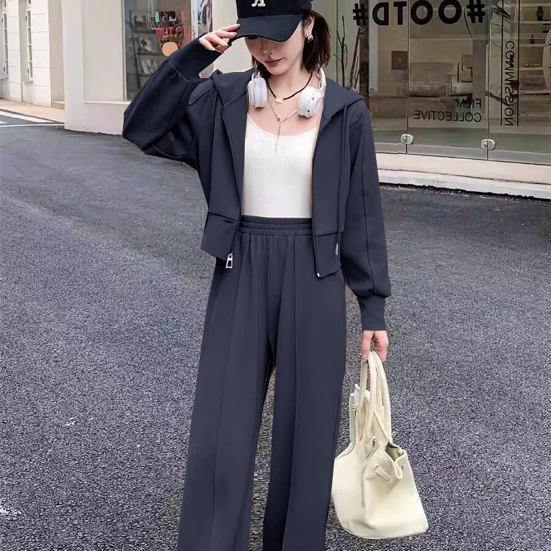 Toloer Toloer Suit Female Spring 2024 New Korean Version Loose Show Thin Casual Two-Piece Set Of Fashion Foreign Style Hoodie-Outfit Ideas