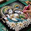 Kits d&rsquo;art de peinture de perles pour couple indien maison maison avec cadre pour adultes d&eacute;butants, peintures de pierres pr&eacute;cieuses en perles, arts p