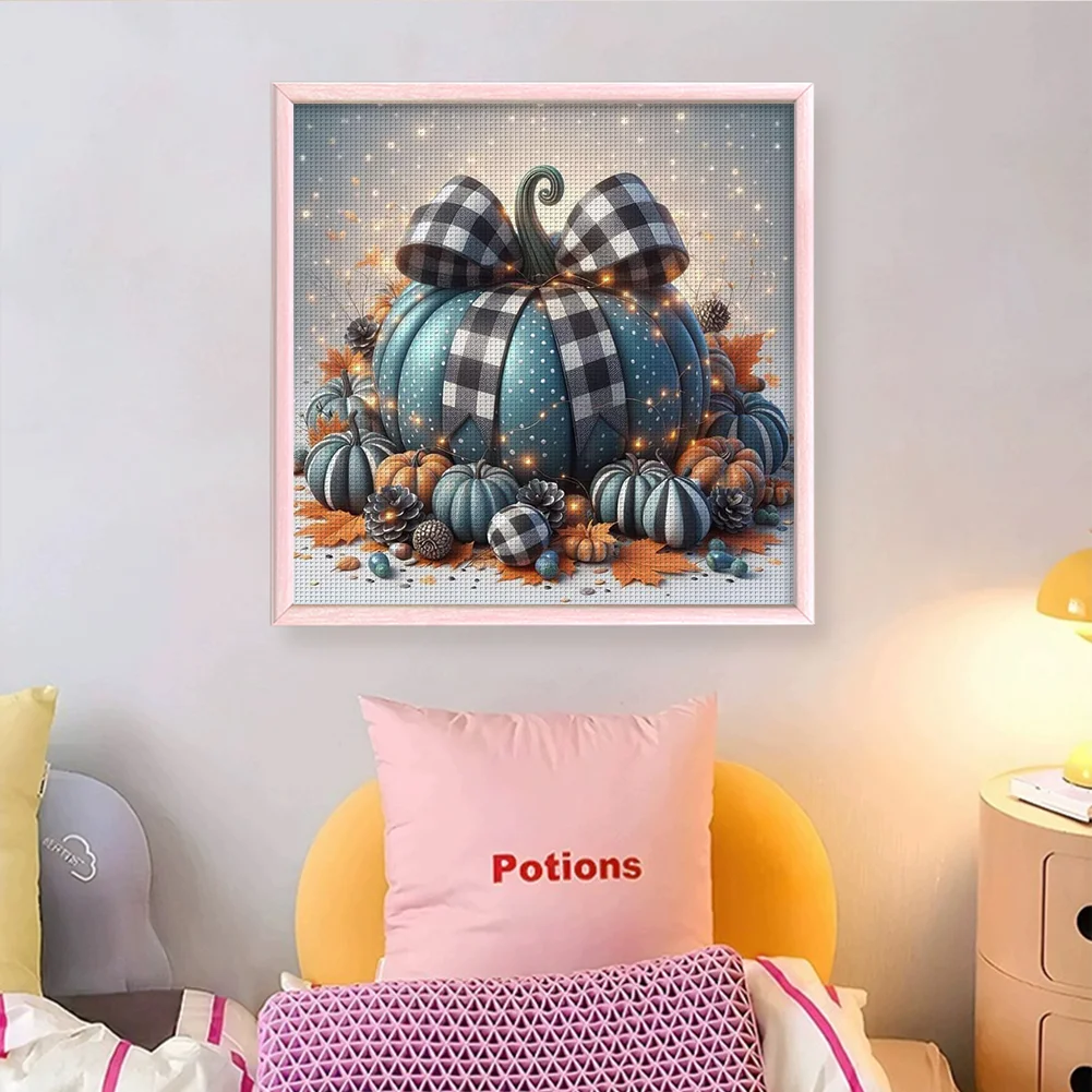 11CT Full Stamped Cross Stitch - Blue Pumpkin(Canvas|40*40CM)