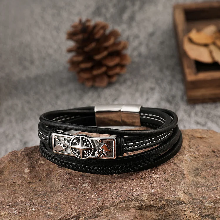 Coutureaura Viking Style Compass Bracelet