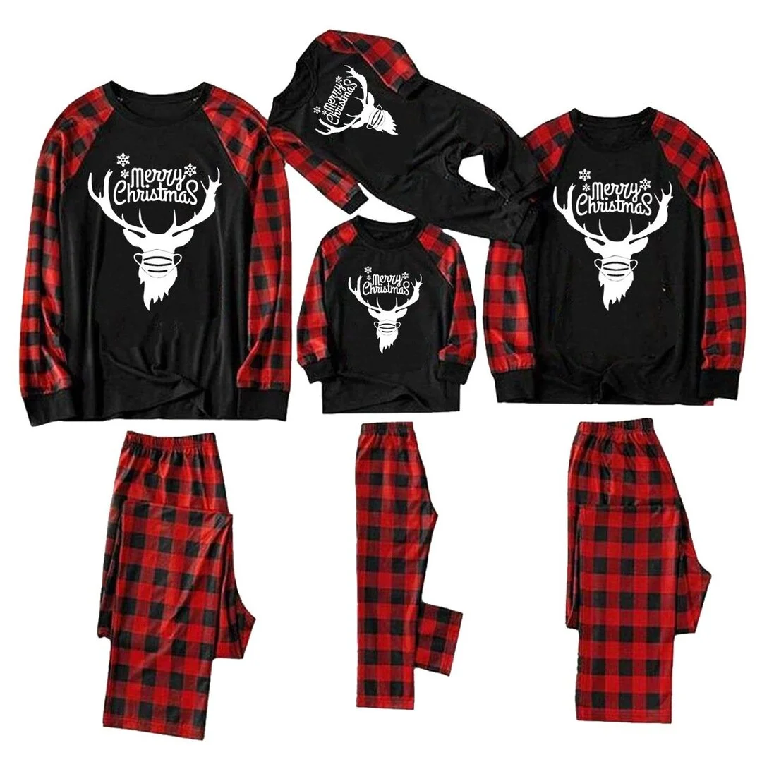 “Merry Christmas” Patterned Family Matching Pajamas Sets