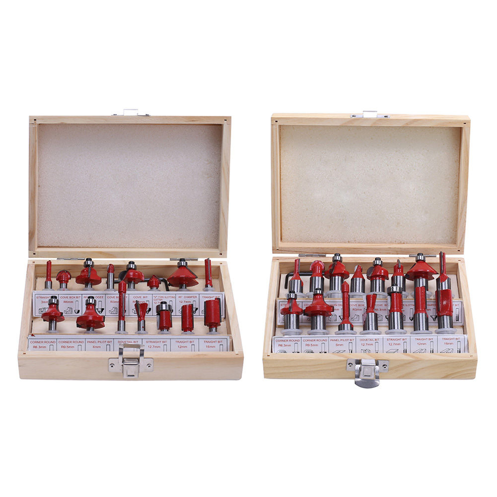 

15pcs Carbide Woodworking Milling Cutter Router Bit Cutting Tools for Wood, 1/4, 501 Original