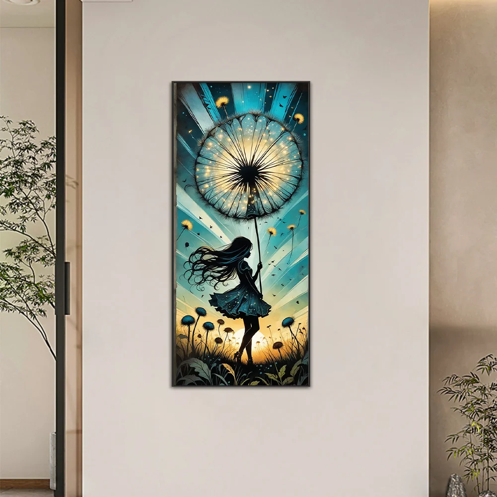 Diamond Painting - Full Round Drill - Dandelion Girl(Canvas|40*90cm)