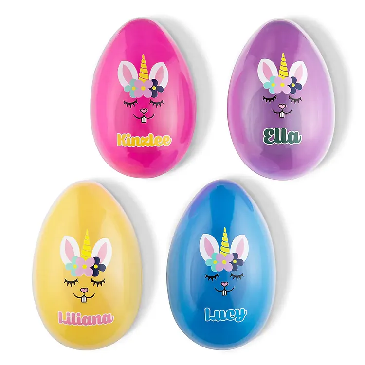 Personalized Name Unicorn Easter Egg, Custom Jumbo Egg, Easter Basket Stuffer Filler, Easter Gifts For Kids