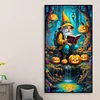 >SALE<5D DIY Full Round Drill Diamond Painting Pumpkin Lamp and Grandp Decor 40x70cm