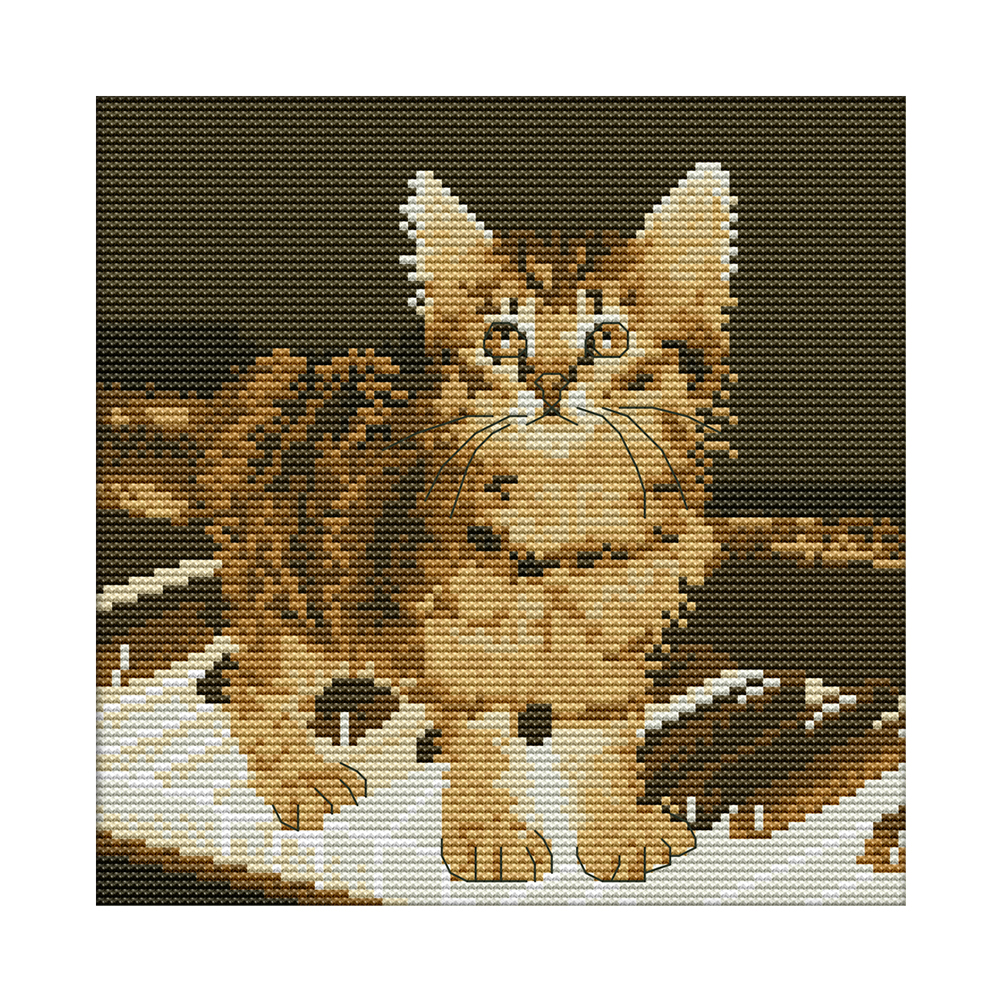 

Cat on piano - 14CT Stamped Cross Stitch - 22*22cm, 501 Original