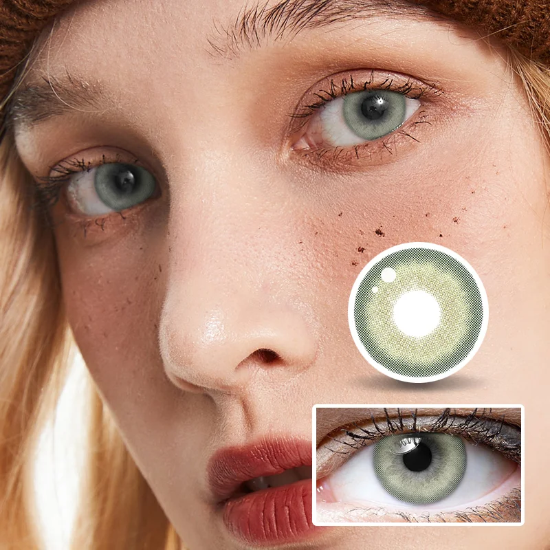 NEBULALENS Golden Dragon Fish Green Half Yearly Prescription Colored Contacts NEBULALENS