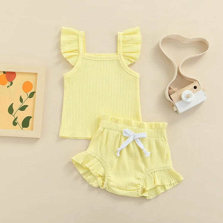 Baby Toddler Ruffled Camisole and Shorts Set