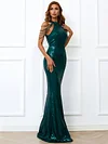 Evening Sleeveless Wrap Sequined Dress