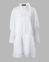 Guipure Lace Patch Shirt Dress With Cami Dress
