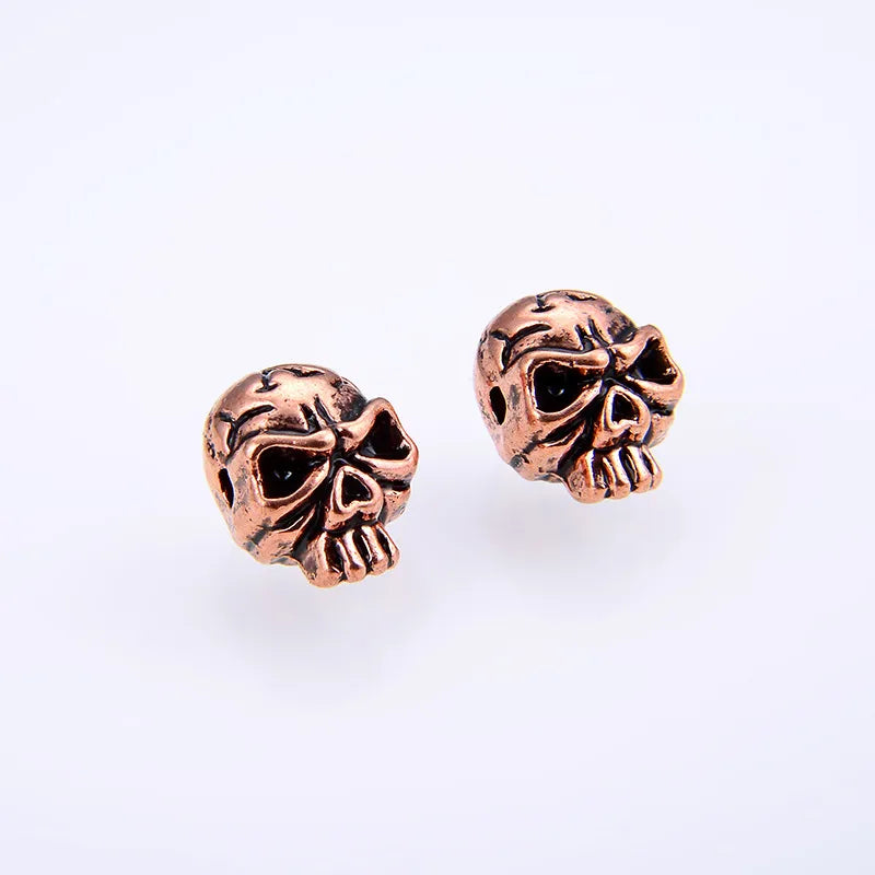 10 PCS/Package 12*9*8mm Hole 1~1.9mm Alloy Skull Jewelry Accessories