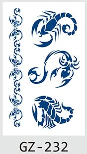 Temporary Tattoos Stickers Geometry Flower Snake Scorpion Juice Ink Lasting Waterproof Arm Chest Waist Hip Realistic Fake Tatoo