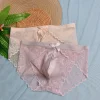 Underpants Men Sissy Sexy Pouch Bulge Low Rise Transparent Panties Lace Bikini Briefs G-String Thongs Underwear Breathable Men's