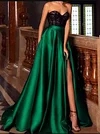 Strapless Split-Joint Off-The-Shoulder Maxi Dress