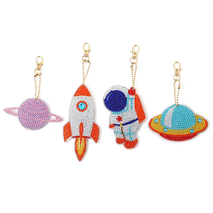 Blingbling's Keychain | Go to outer space together | Four Piece Set
