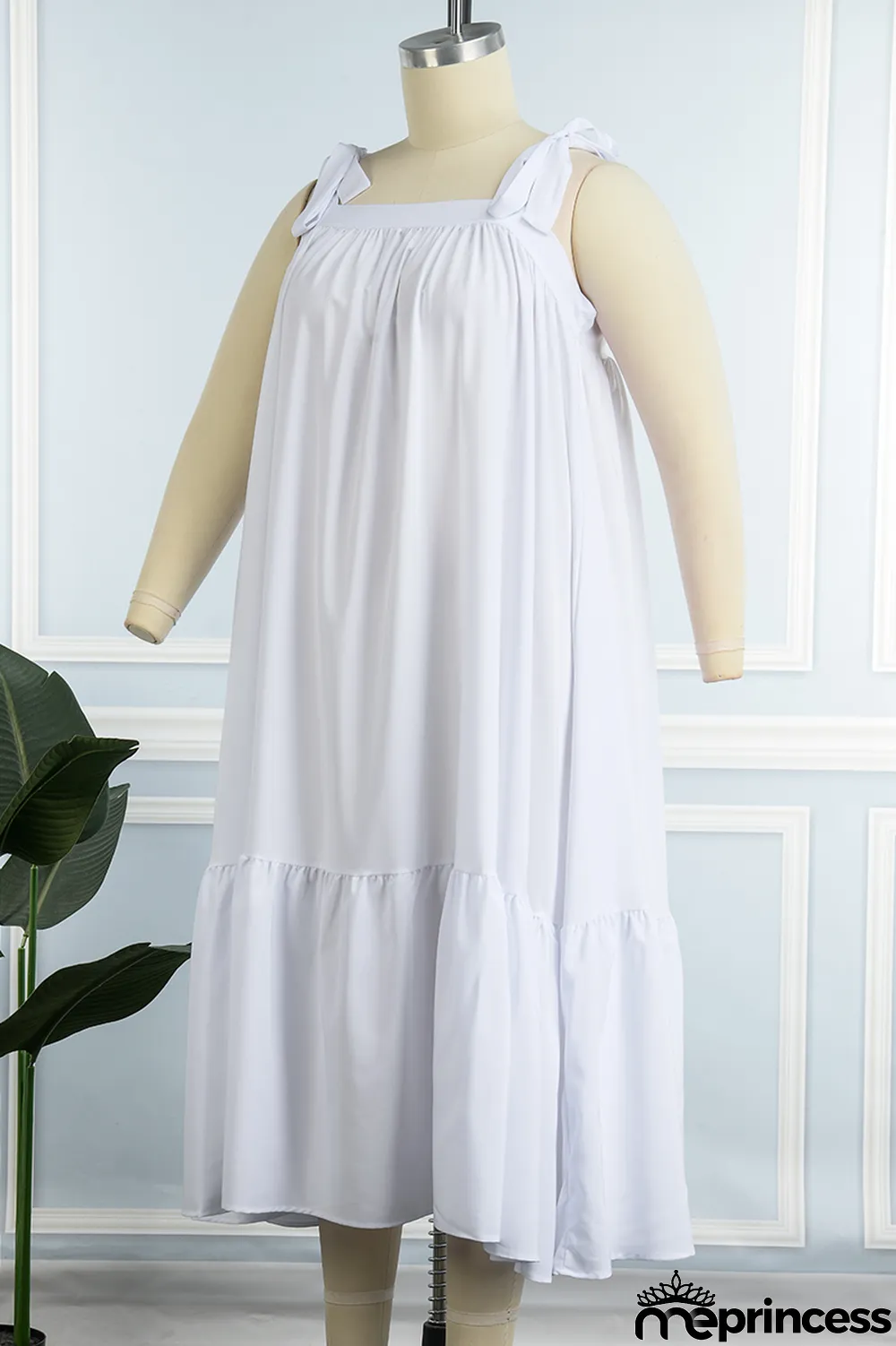 White Plus Size Casual Solid Fold Vests Solid Color Square Collar A Line