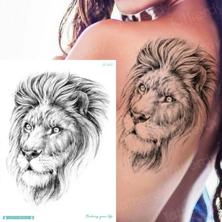 Tiger Skull Leopard dragon Waterproof Temporary Tattoo Sticker Wolf Animals Tattoos Body Art Arm Hand men Fake Tatoo Big Sexy