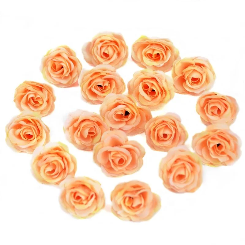 10pcs 2.5cm Mini Silk Artificial Rose Flowers Cloth For Wedding Party Home Room Decoration  DIY Dress  Accessories Fake Flowers