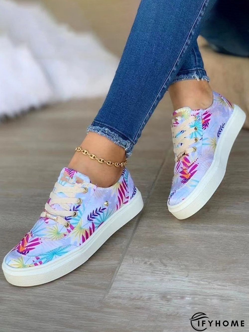 Plants Printing Casual Skate Shoes | IFYHOME