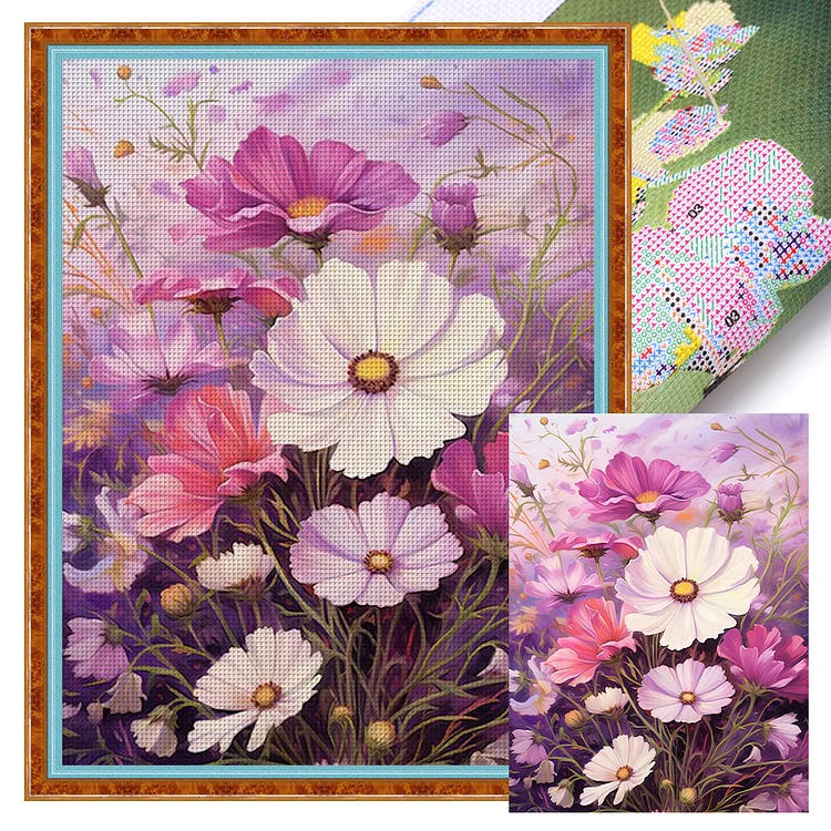 【Huacan Brand】Daisy 11CT Stamped Cross Stitch 40*55CM