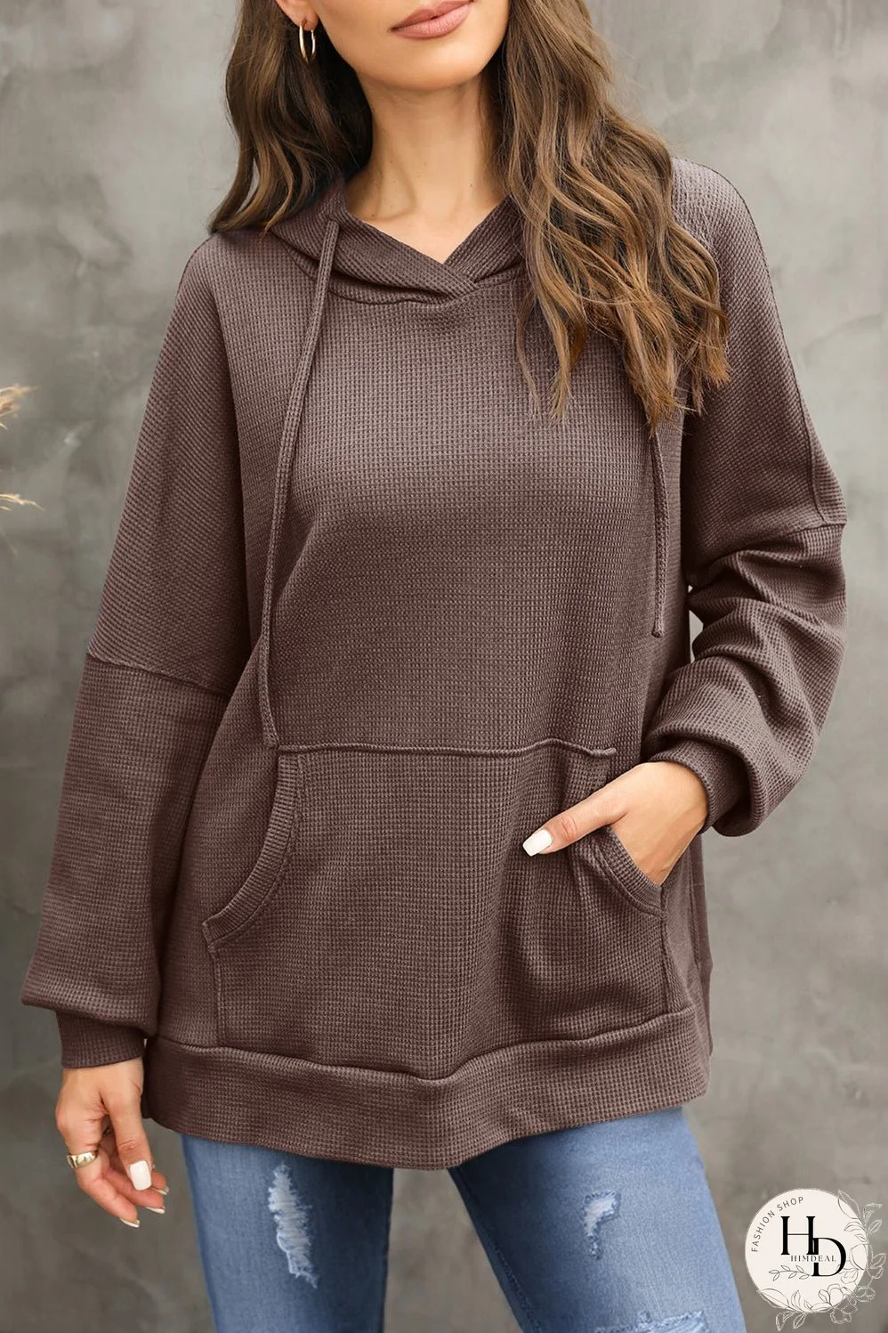 Warm Waffle Knit Hoodie