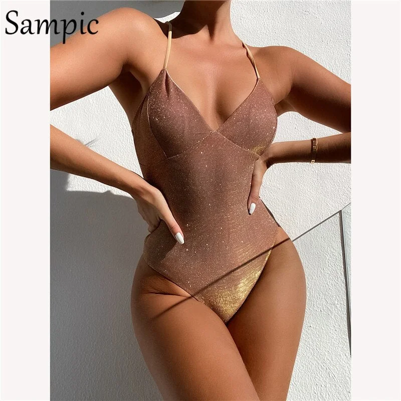 Sampic Sexy Beach Summer Bikini Set Swimsuit Women 2021 Swimwear Female Push up Swimming for Biquini Bathing Suit