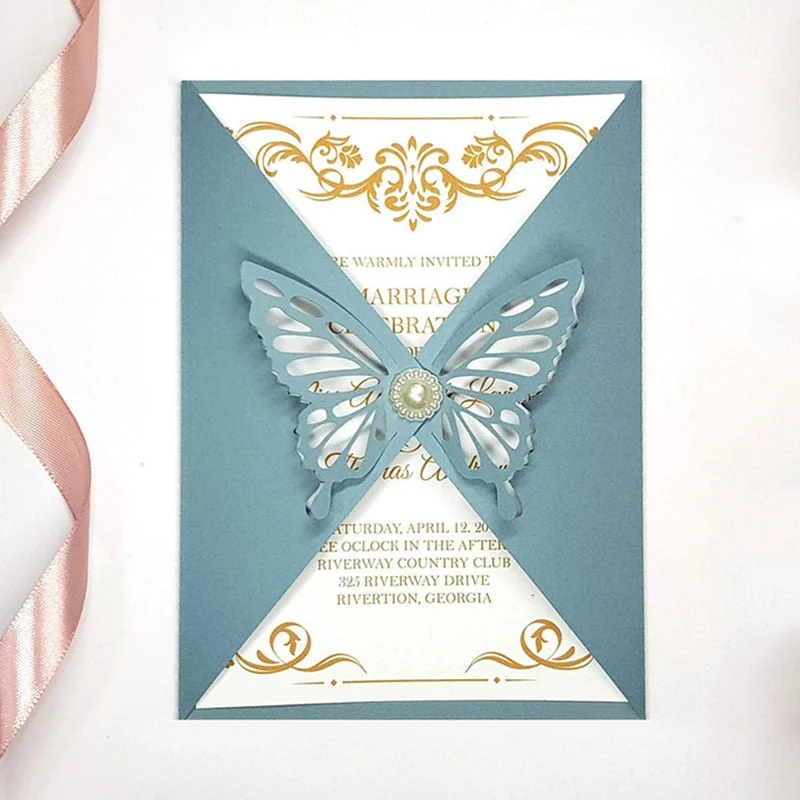 Butterfly Invitation Metal Cutting Dies Stencil Template For DIY Scrapbooking Embossing Paper Cards Album Making Craft Dies Cut