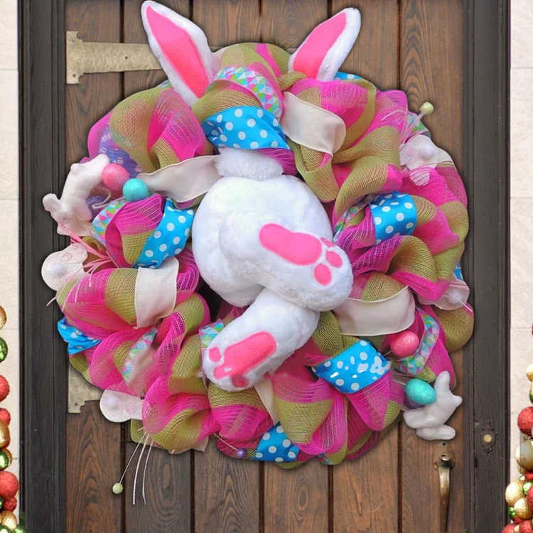 Easter Bunny Wreath Hanging Ornaments Easter Eggs Rabbit Decoration （BUY 2 FREE SHIPPING ）