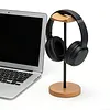 Headphone Stand with Solid Wooden Base Desktop Gaming Earphone Holder Anti-Slip for Organizing All Headphones Accessories