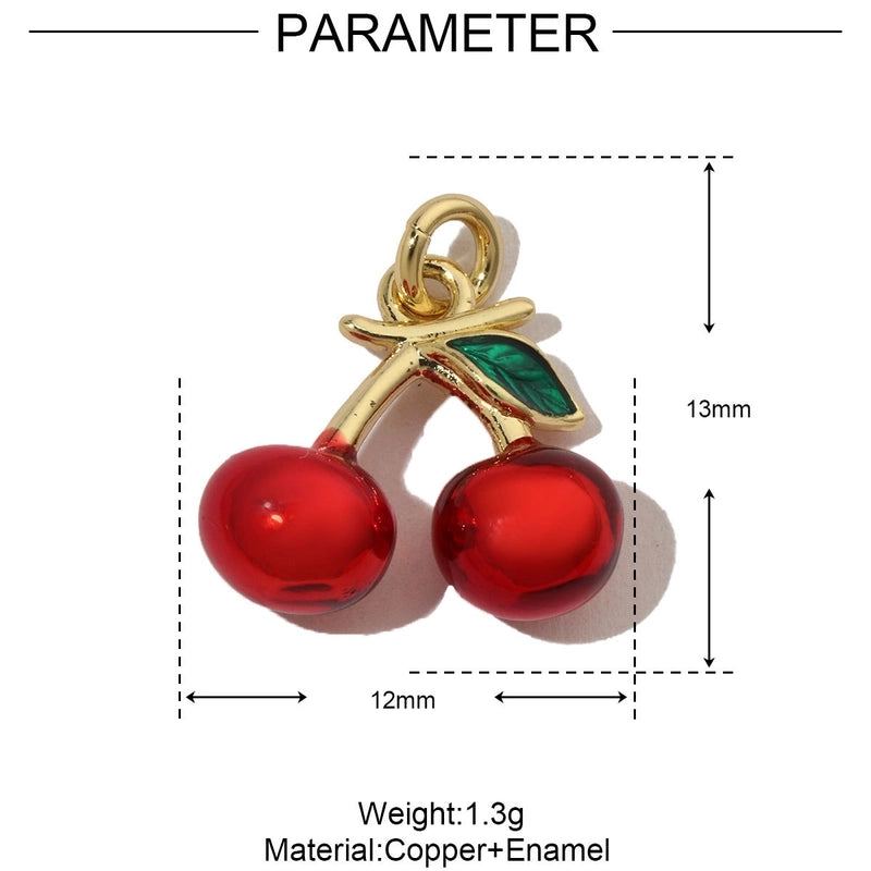 3 PCS/Package 13*16mm 15*9mm 8 * 17mm Copper Cherry Fruit Banana Pendant Jewelry Accessories