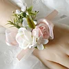 10PCS Red Pink Wedding Catering Bridal Groom Guests Corsage Boutonniere Wrist Artificial Flower Bouquets