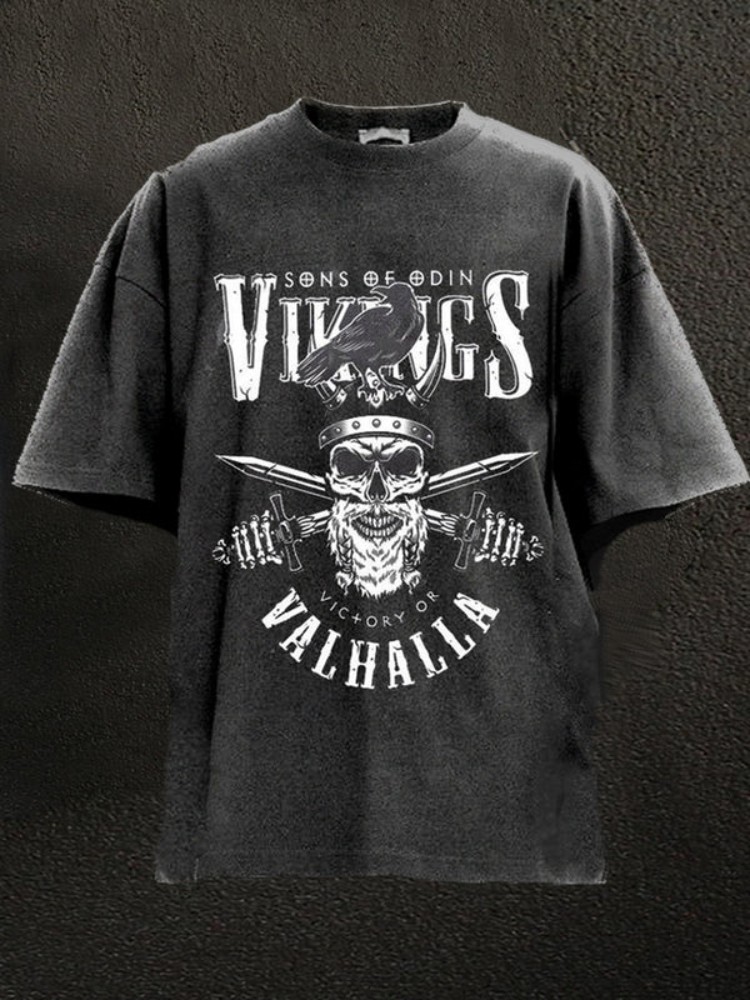 Vikings Valhalla Washed Gym T Shirt / Rvogue / Rvogue