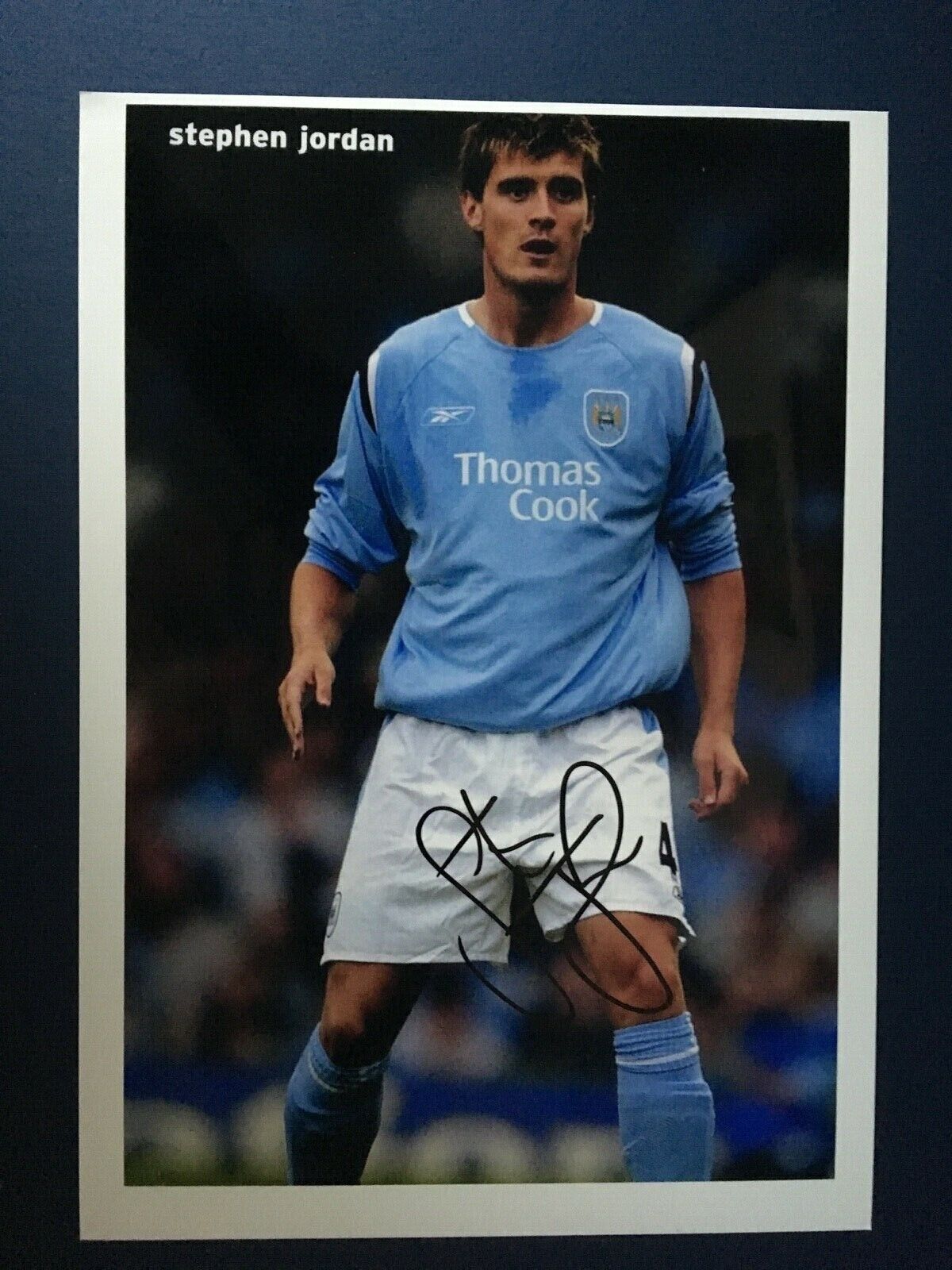 STEPHEN JORDAN - FORMER MANCHESTER CITY FOOTBALLER - EXCELLENT SIGNED Photo Poster painting