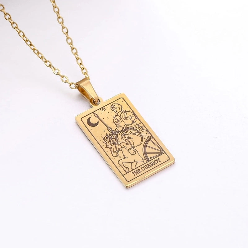 Minimalist Human Tarot 304 Stainless Steel Plating Pendant Necklace